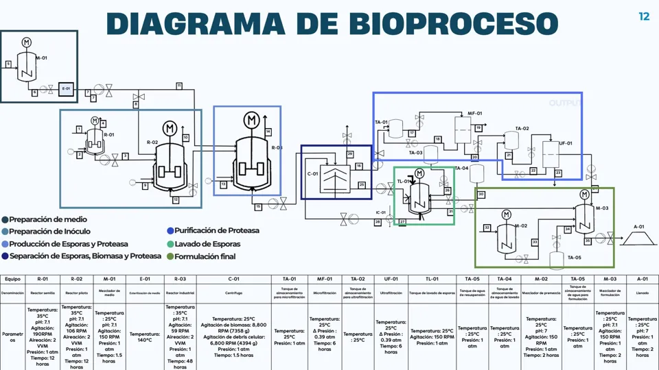 The Sustenzia team’s proposed bioprocess flow