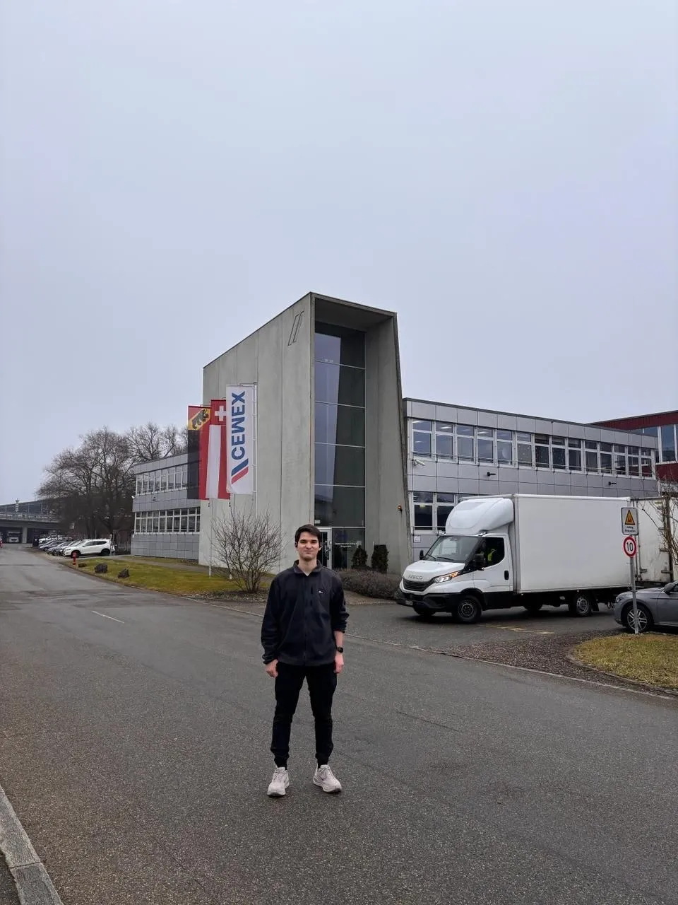 Outside the CEMEX building in Switzerland